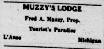 Muzzys Lodge (Muzzys Airport) - May 1946 Ad (newer photo)